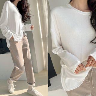 Napped Plain Long T-shirt