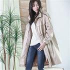 Padded Drawcord Cotton Parka Beige - One Size