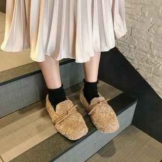 Square-toe Fleece Loafers