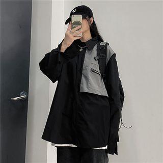 Paneled Zip-accent Shirt