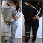 Set: Zip-accent Top + Pants