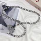 Chunky Alloy Chain Belt Bag E-103 - Silver - One Size