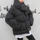 Padded Zip-up Jacket With Muffler