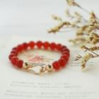 Beaded Bracelet 01 - Red Agate - One Size