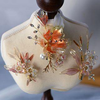 Wedding Branches Hair Clip Set Of 3 - Pink - One Size