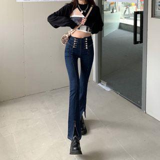 Details High-waist Skinny Boot-cut Jeans