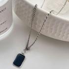 Rectangle Pendant Necklace Necklace - Tag - Black - One Size
