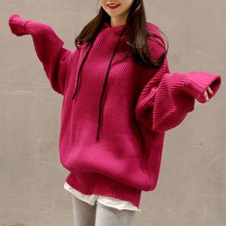 Ribbed Long-sleeve Hoodie