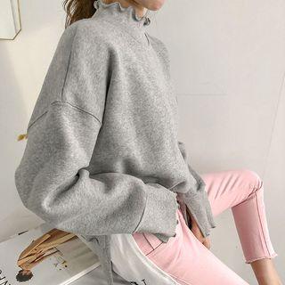 Mockneck Lettuce-edge Sweatshirt In 6 Colors