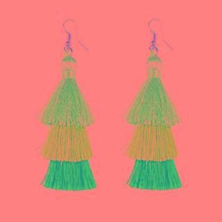 Layered Fringed Drop Earring