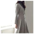 V-neck Herringbone Coatdress