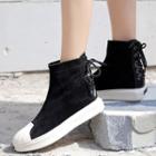 Lace Up Back Fleece-lined High-top Sneakers