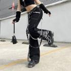 Low-rise Loose-fit Lace Paneled Pants