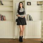 Inset Ribbed Top Spaghetti-strap Dress
