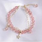 Star Faux Crystal Bracelet Pink - One Size