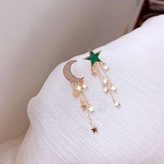 Star Rhinestone Asymmetrical Drop Earring