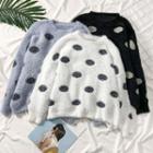 Polka-dot Furry-knit Sweater