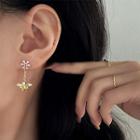 Bee & Flower Alloy Dangle Earring 1 Pair - Gold - One Size