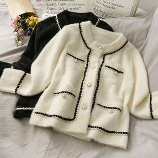Contrasted Sweater Cardigan