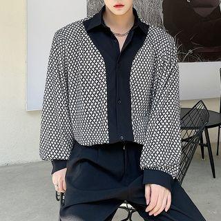 Lantern-sleeve Patterned Shirt