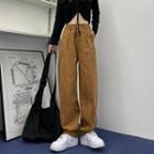 Ink Print Wide-leg Jeans