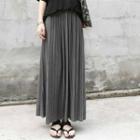 Maxi A-line Pleated Skirt