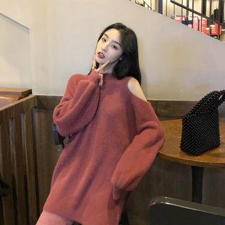 Cold-shoulder Sweater / Wide-leg Knit Pants