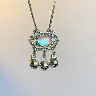 Lock Glaze Pendant Alloy Necklace Silver - One Size