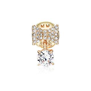 Golden Butterfly Ribbon Cubic Zircon Brooch