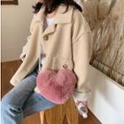 Faux-fur Heart Crossbody Bag