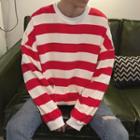 Striped Loose-fit Long Sleeve Sweatshirt