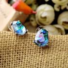Faceted Faux Gemstone Stud Earring