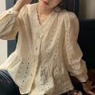 Perforated Blouse Almond - One Size