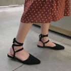 Tie-ankle Flat Mules