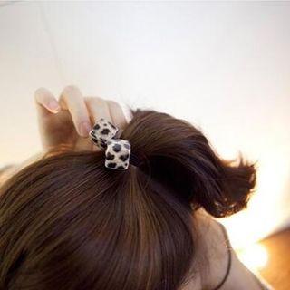 Leopard Patterned Cube Accent Hair Tie