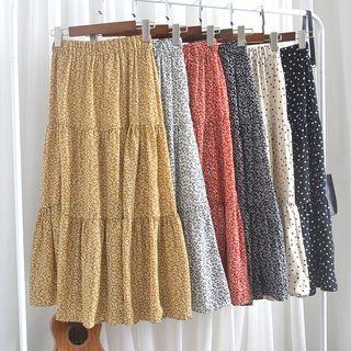 Maxi Dotted A-line Skirt / Maxi Floral A-line Skirt