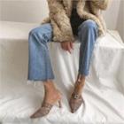 Rhinestone Check Faux-suede Booties