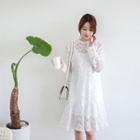 Set: Ruffle-hem Midi Dress + Camisole Top