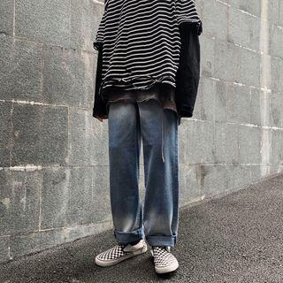 Gradient Color Wide-leg Jeans