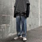 Gradient Color Wide-leg Jeans