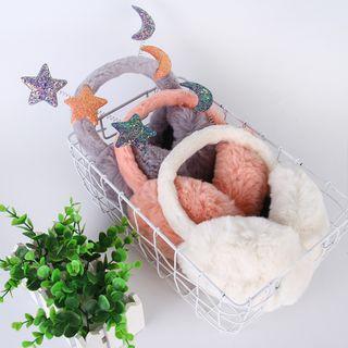 Chenille Moon & Star Earmuffs