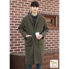 Patch-pocket Single-breasted Long Coat