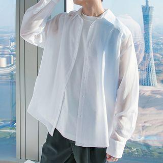 Long Sleeve Gradient Sheer Shirt