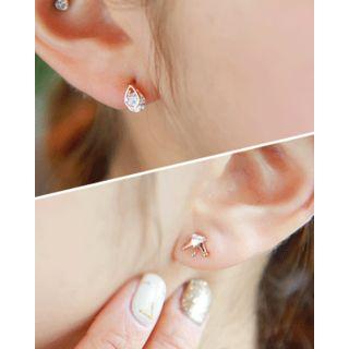 Ball / Crown / Teardrop / Rhinestone / Lips Ear Stud Set (10 Pcs)