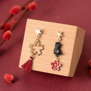 Asymmetrical Tassel Drop Earring / Clip-on Earring