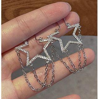 Star Fringe Earring Silver - One Size
