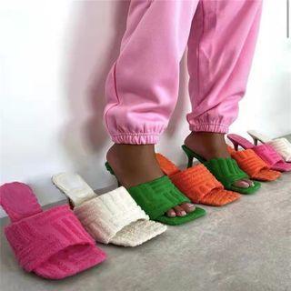 Stiletto-heel Slide Sandals