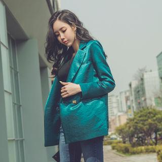 Double-breasted Satin Jacket