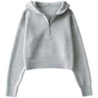 Half-zip Cropped Hooded Sweater