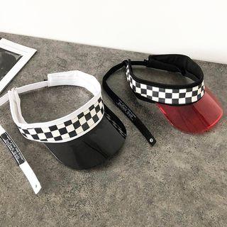 Checker Print Transparent Visor Hat
